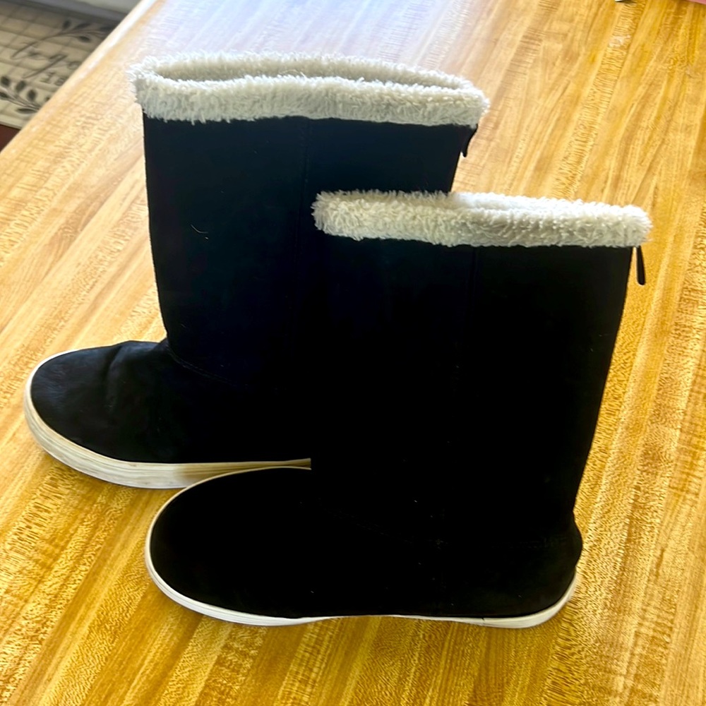 Gently Used - Cozy Faux-Suede Faux-Fur Trim Boots for Girls!
